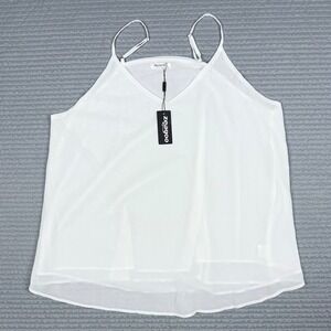NWT Zeagoo White Chiffon V-Neck Camisole Adjustable Straps Layered Tank Top XXL